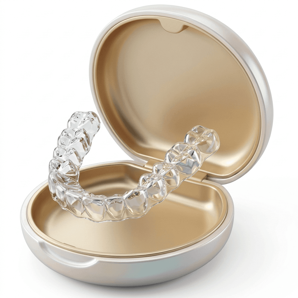 Clear retainers in an open storage case